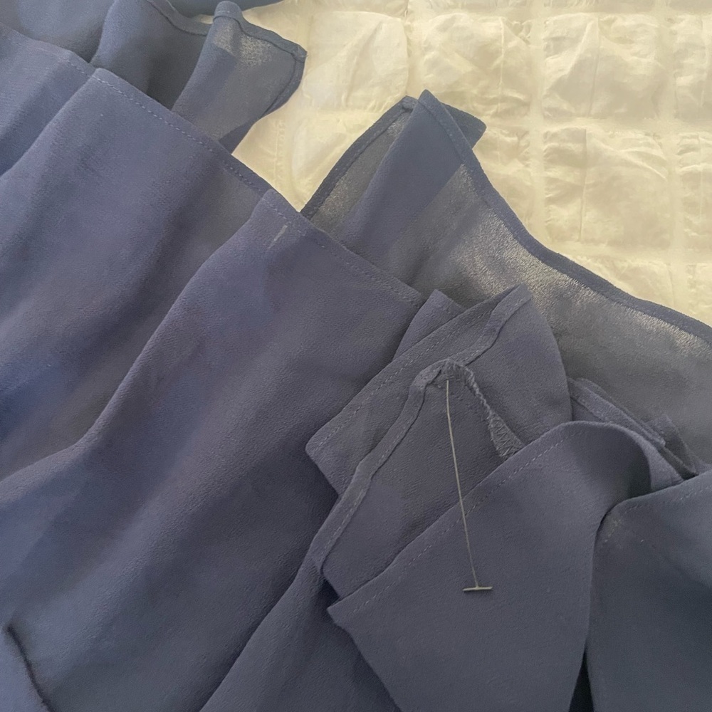 Reformation blue Winslow chiffon wrap maxi dress - Picture 7 of 12